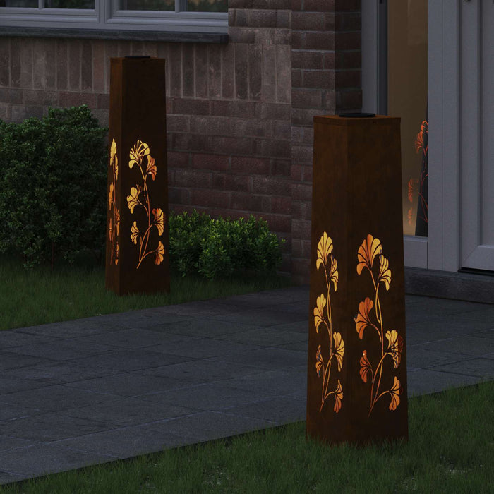 Lumină LED Solară pentru Alei 2 pcs Ruginit - WALTI WALTI