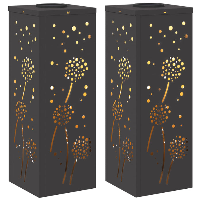Lumină LED Solară pentru Alei 2 pcs Negru Oțel laminat la rece - WALTI WALTI