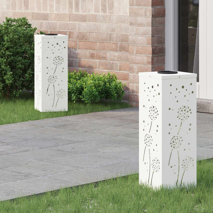 Lumină LED Solară pentru Alei 2 pcs Alb Oțel laminat la rece - WALTI WALTI