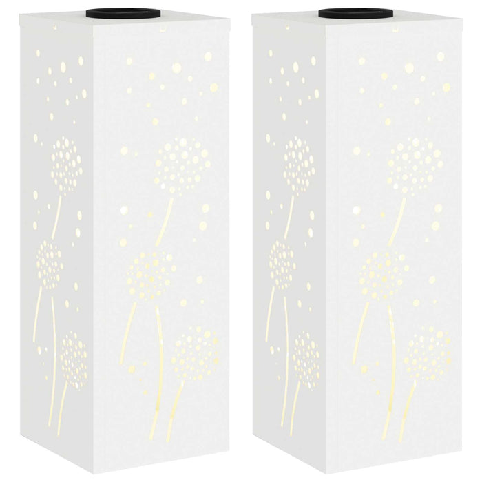 Lumină LED Solară pentru Alei 2 pcs Alb Oțel laminat la rece - WALTI WALTI