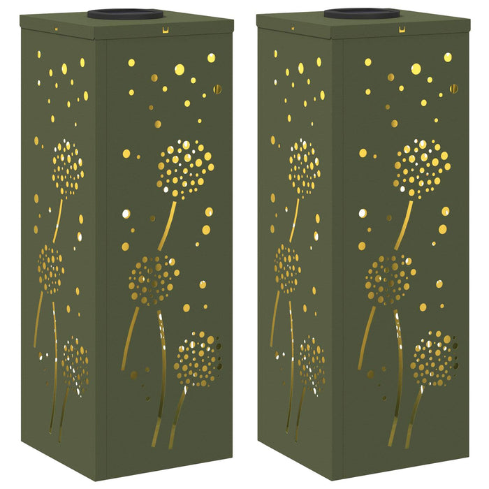 Lumină LED Solară pentru Alei 2 pcs Verde măsliniu - WALTI WALTI