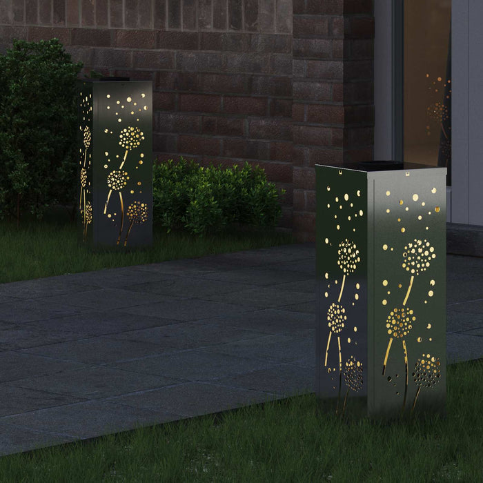 Lumină LED Solară pentru Alei 2 pcs Argintiu Oțel galvanizat - WALTI WALTI