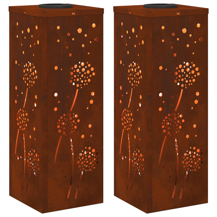 Lumină LED Solară pentru Alei 2 pcs Ruginit - WALTI WALTI
