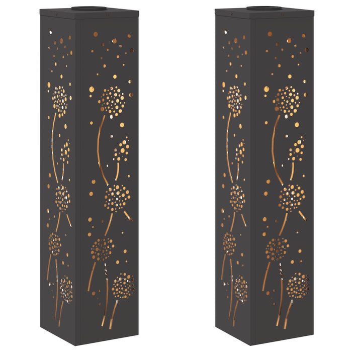 Lumină LED Solară pentru Alei 2 pcs Negru Oțel laminat la rece - WALTI WALTI