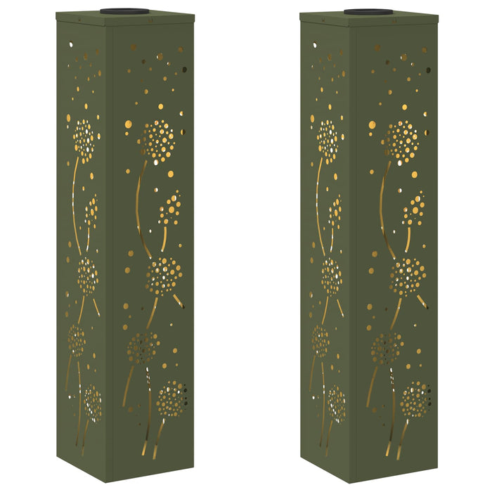 Lumină LED Solară pentru Alei 2 pcs Verde măsliniu - WALTI WALTI