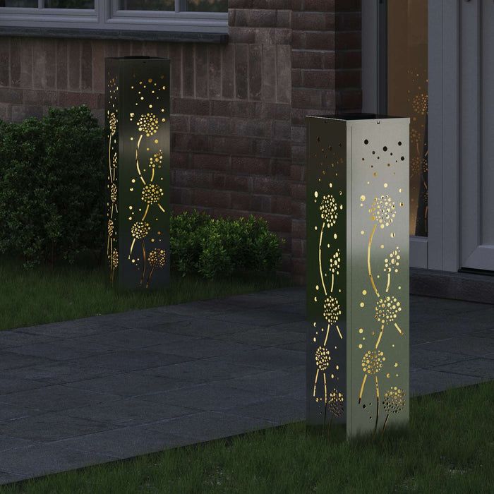 Lumină LED Solară pentru Alei 2 pcs Ruginit Galvanizat - WALTI WALTI