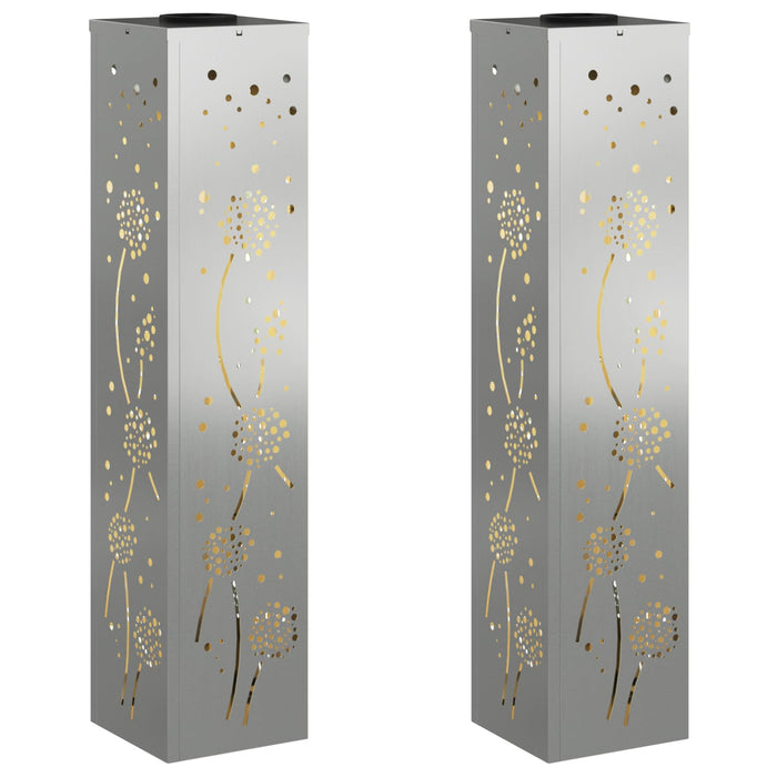 Lumină LED Solară pentru Alei 2 pcs Ruginit Galvanizat - WALTI WALTI