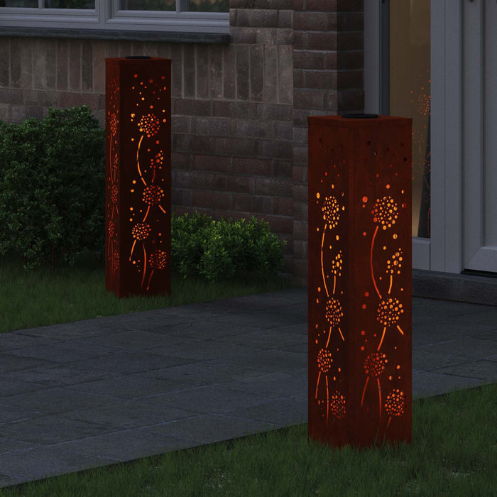 Lumină LED Solară pentru Alei 2 pcs Ruginit - WALTI WALTI