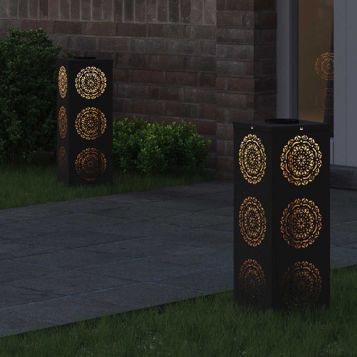 Lumină LED Solară pentru Alei 2 pcs Negru Oțel laminat la rece - WALTI WALTI
