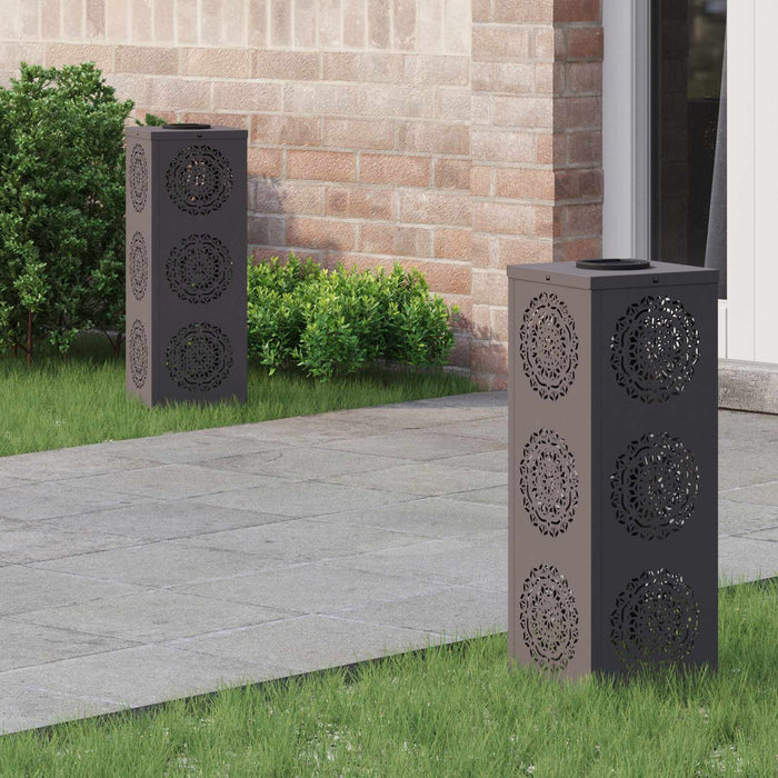 Lumină LED Solară pentru Alei 2 pcs Negru Oțel laminat la rece - WALTI WALTI