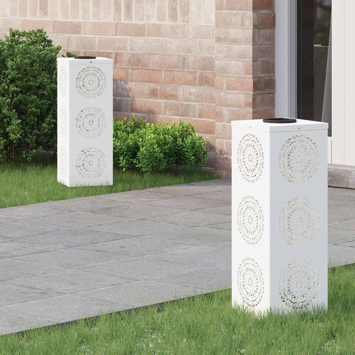 Lumină LED Solară pentru Alei 2 pcs Alb Oțel laminat la rece - WALTI WALTI
