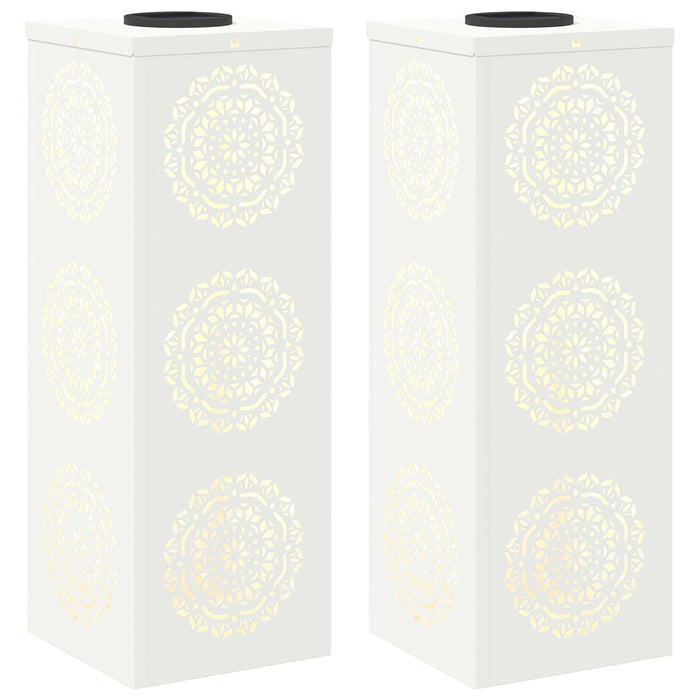 Lumină LED Solară pentru Alei 2 pcs Alb Oțel laminat la rece - WALTI WALTI