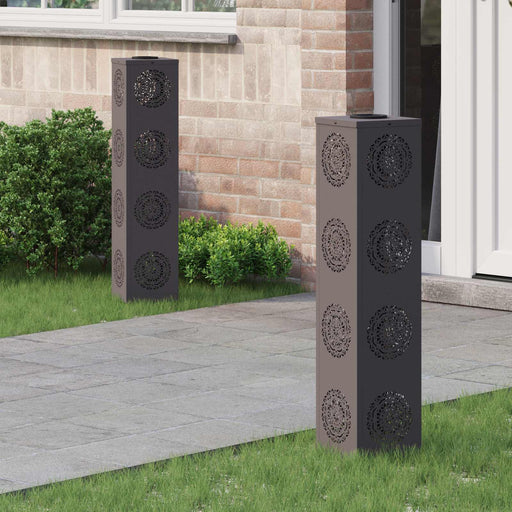 Lumină LED Solară pentru Alei 2 pcs Negru Oțel laminat la rece - WALTI WALTI