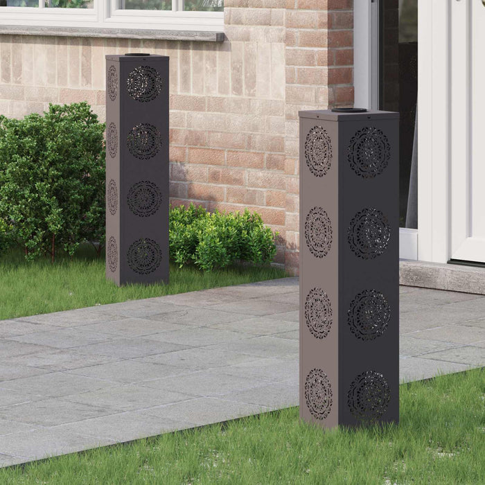 Lumină LED Solară pentru Alei 2 pcs Negru Oțel laminat la rece - WALTI WALTI