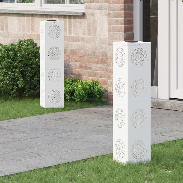 Lumină LED Solară pentru Alei 2 pcs Alb Oțel laminat la rece - WALTI WALTI