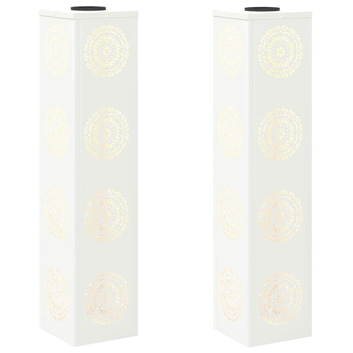 Lumină LED Solară pentru Alei 2 pcs Alb Oțel laminat la rece - WALTI WALTI