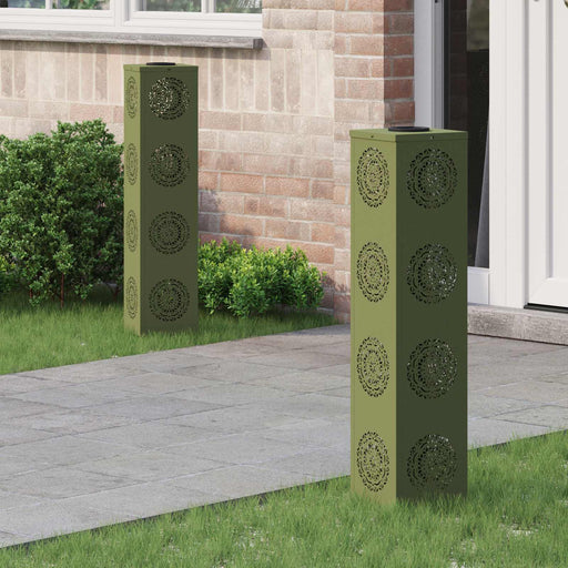 Lumină LED Solară pentru Alei 2 pcs Verde măsliniu - WALTI WALTI