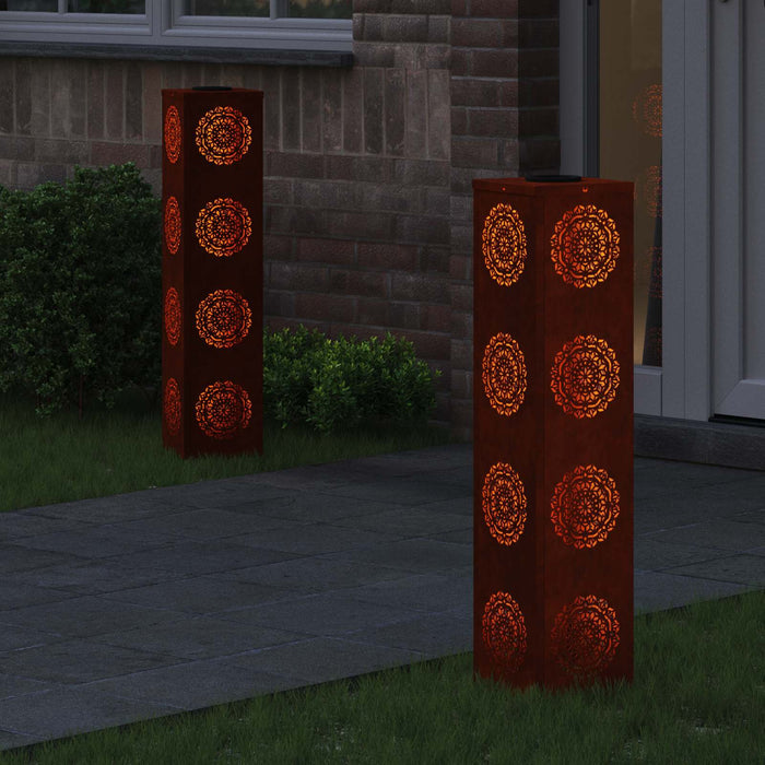 Lumină LED Solară pentru Alei 2 pcs Ruginit - WALTI WALTI