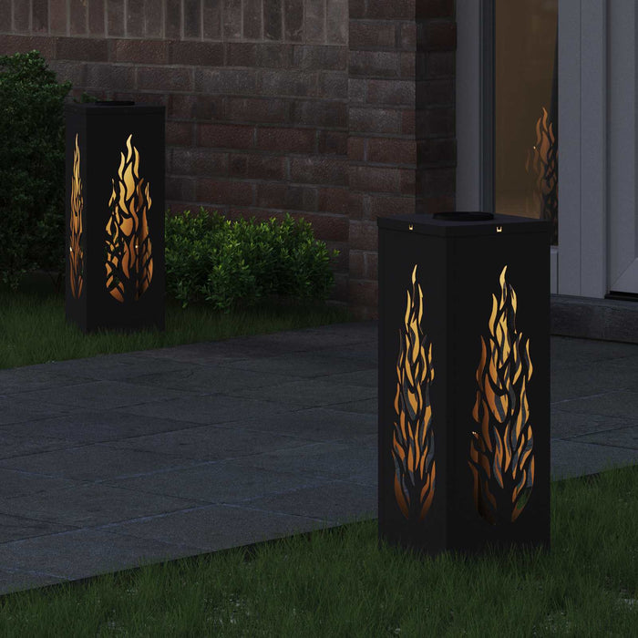 Lumină LED Solară pentru Alei 2 pcs Negru Oțel laminat la rece - WALTI WALTI
