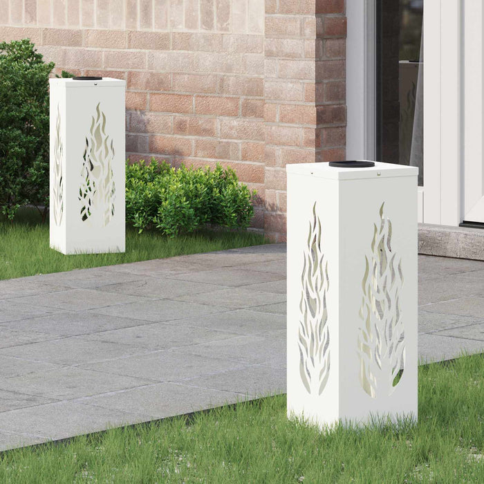 Lumină LED Solară pentru Alei 2 pcs Alb Oțel laminat la rece - WALTI WALTI
