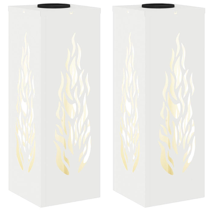 Lumină LED Solară pentru Alei 2 pcs Alb Oțel laminat la rece - WALTI WALTI