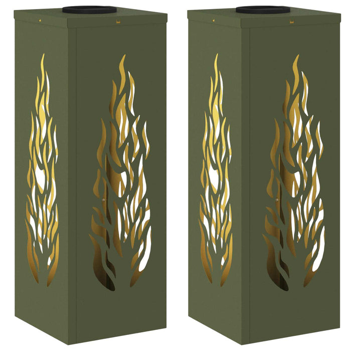 Lumină LED Solară pentru Alei 2 pcs Verde măsliniu - WALTI WALTI
