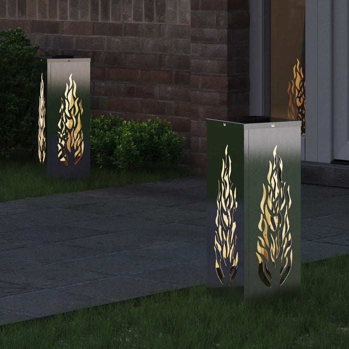 Lumină LED Solară pentru Alei 2 pcs Argintiu Oţel inoxidabil - WALTI WALTI