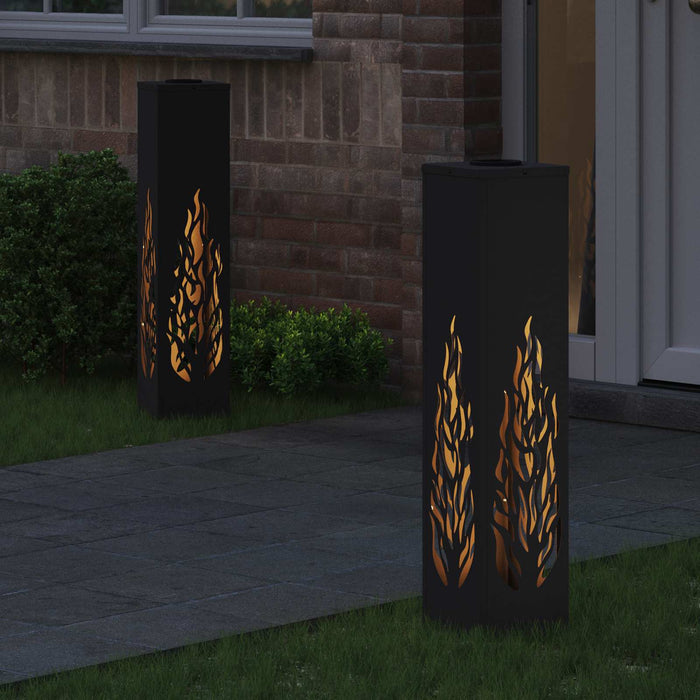 Lumină LED Solară pentru Alei 2 pcs Negru Oțel laminat la rece - WALTI WALTI