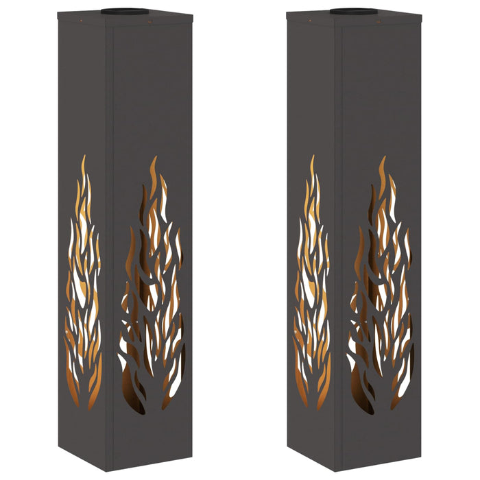 Lumină LED Solară pentru Alei 2 pcs Negru Oțel laminat la rece - WALTI WALTI
