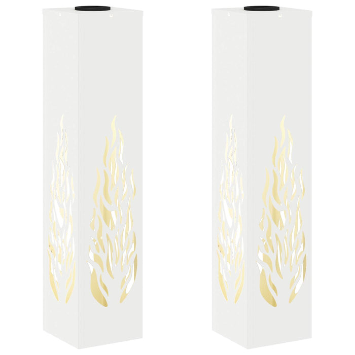 Lumină LED Solară pentru Alei 2 pcs Alb Oțel laminat la rece - WALTI WALTI