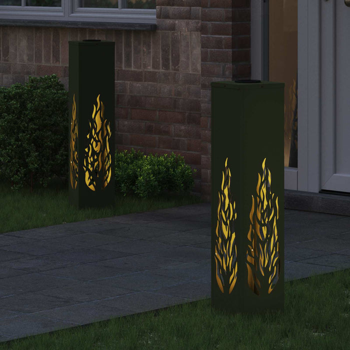 Lumină LED Solară pentru Alei 2 pcs Verde măsliniu - WALTI WALTI