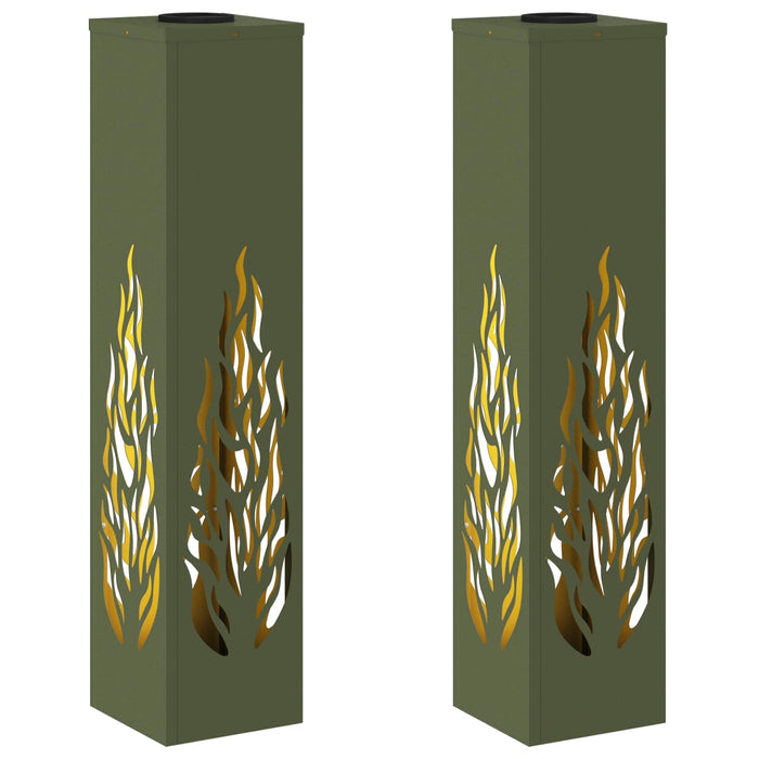 Lumină LED Solară pentru Alei 2 pcs Verde măsliniu - WALTI WALTI