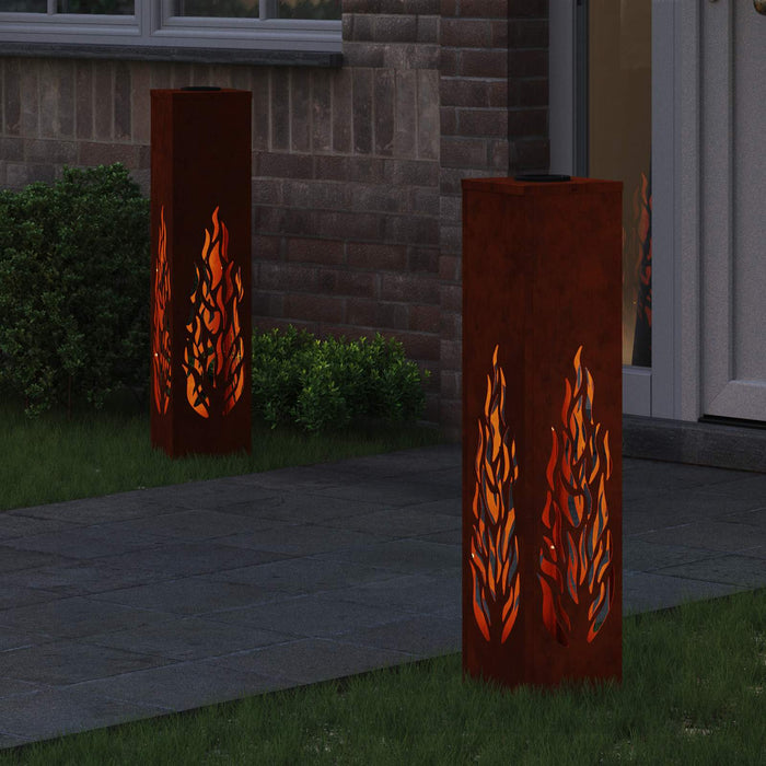 Lumină LED Solară pentru Alei 2 pcs Ruginit - WALTI WALTI