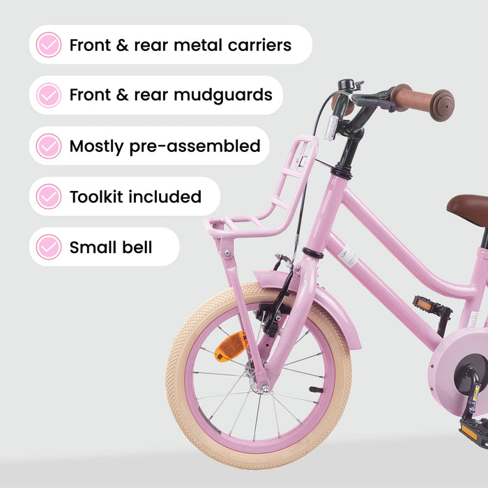 Bicicletă pentru Copii 12 Inci pentru 2-4 ani Roz deschis WALTI