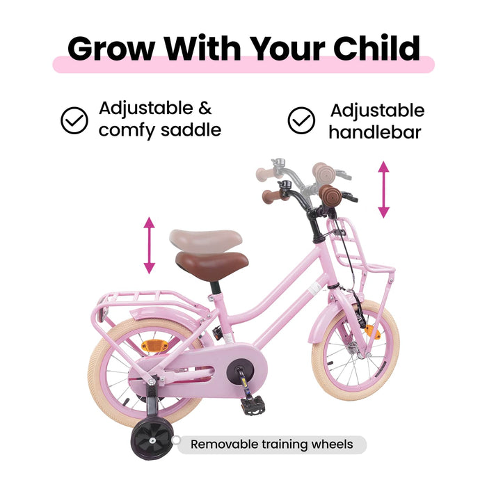 Bicicletă pentru Copii 16 Inci pentru 4-6 ani Roz deschis WALTI