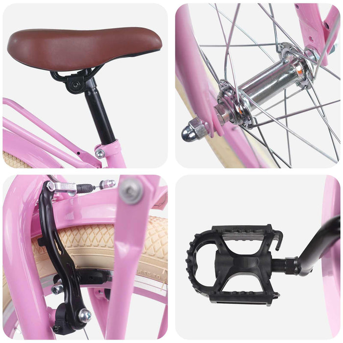 Bicicletă pentru Copii 18 Inci pentru 5-7 ani Roz deschis - WALTI WALTI