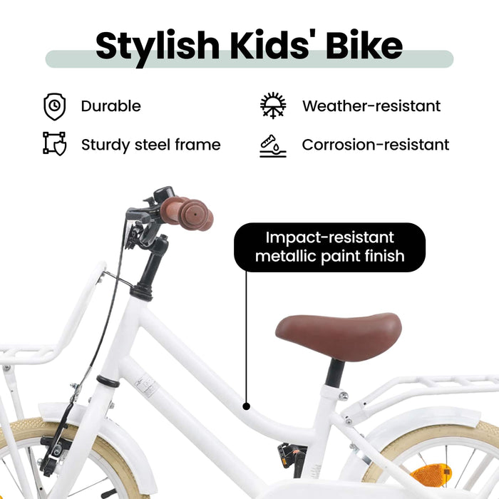 Bicicletă pentru Copii 14 Inci pentru 3-5 ani Alb WALTI