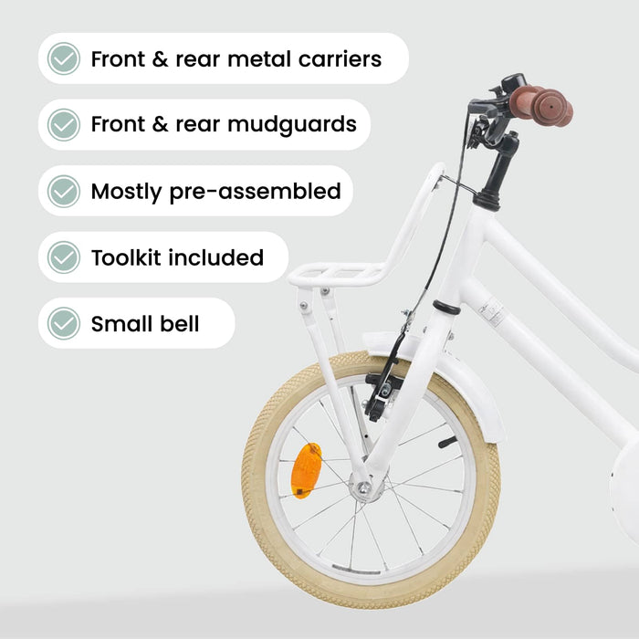 Bicicletă pentru Copii 14 Inci pentru 3-5 ani Alb WALTI