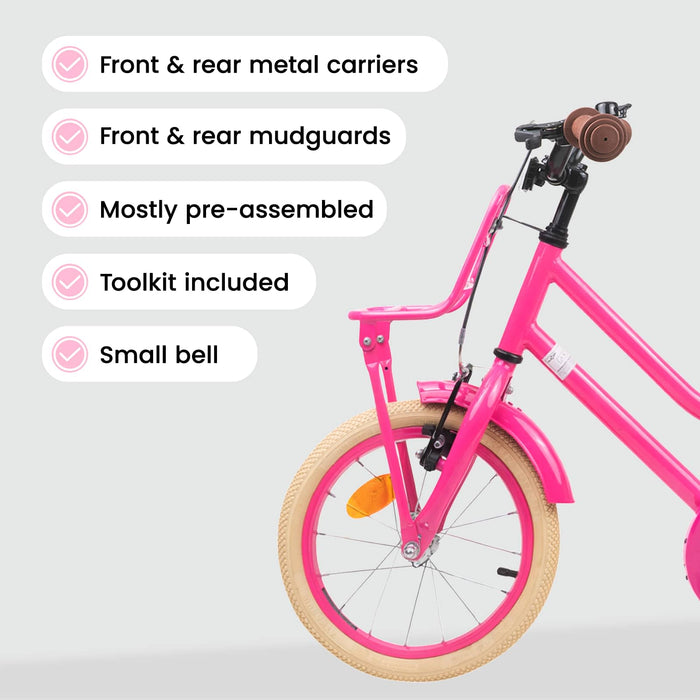 Bicicletă pentru Copii 16 Inci pentru 4-6 ani Roz închis WALTI