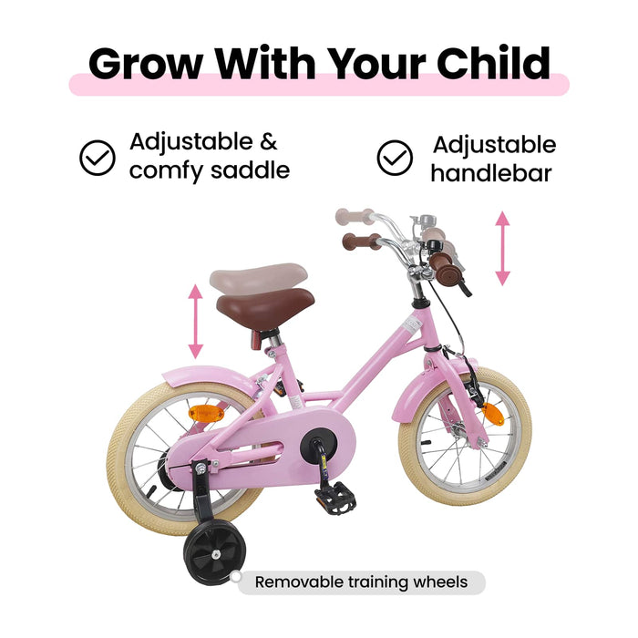 Bicicletă pentru Copii 12 Inci pentru 2-4 ani Roz deschis WALTI