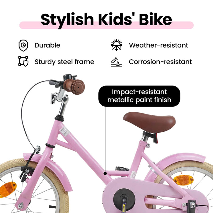 Bicicletă pentru Copii 14 Inci pentru 3-5 ani Roz deschis WALTI