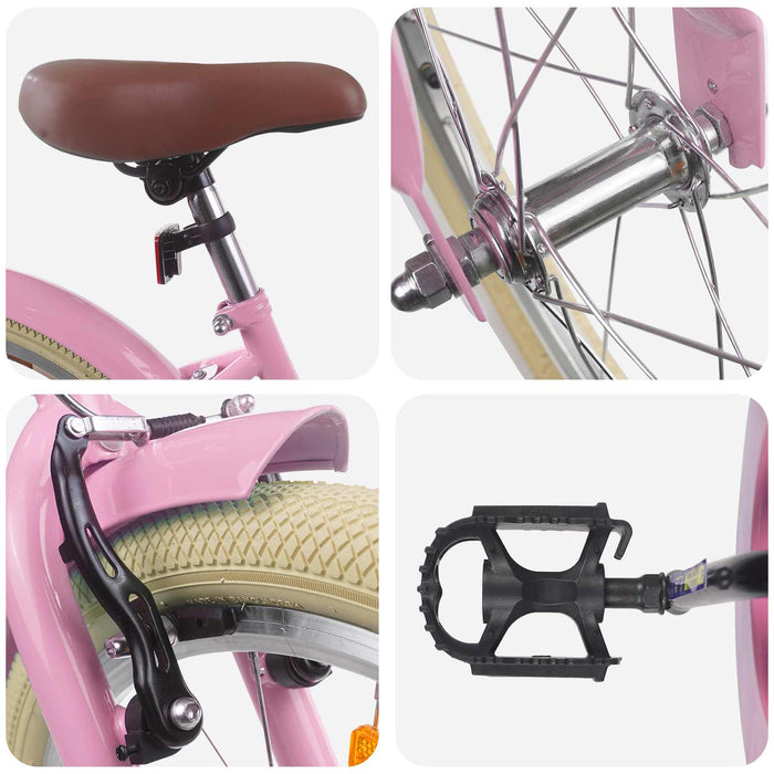 Bicicletă pentru Copii 20 Inci pentru 6-11 ani Roz deschis WALTI