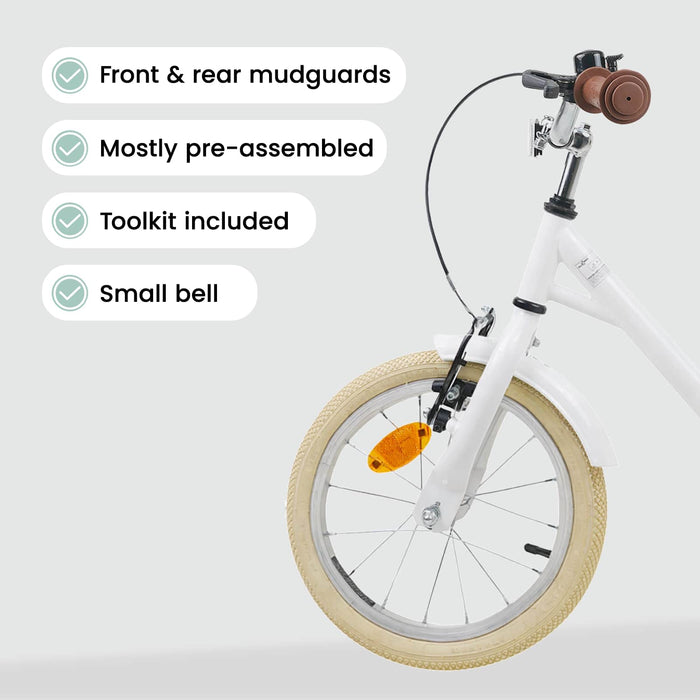 Bicicletă pentru Copii 14 Inci pentru 3-5 ani Alb WALTI