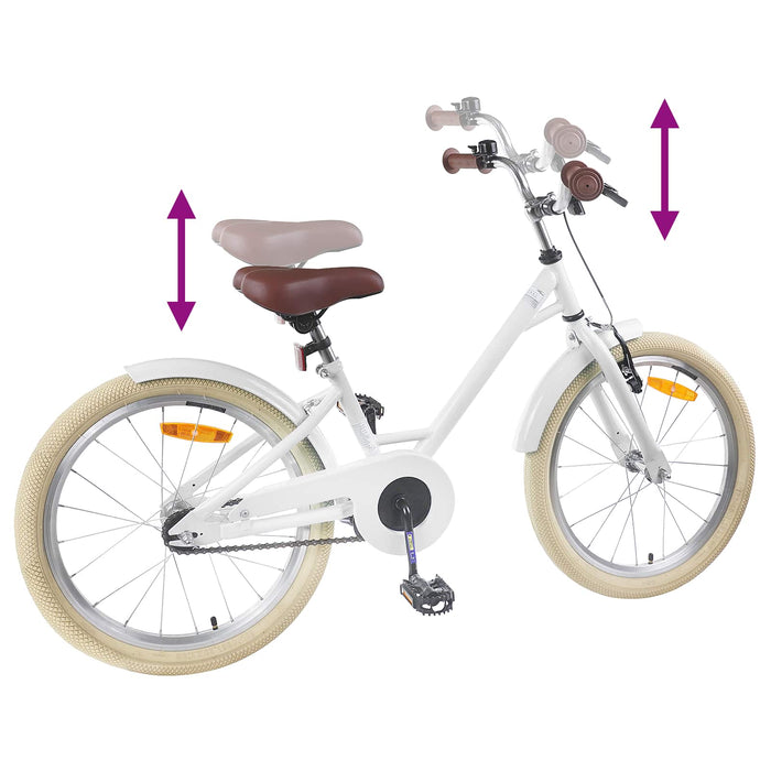 Bicicletă pentru Copii 18 Inci pentru 5-7 ani Alb - WALTI WALTI