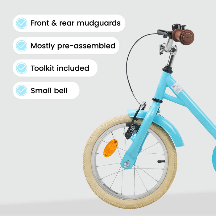 Bicicletă pentru Copii 14 Inci pentru 3-5 ani Albastru deschis WALTI