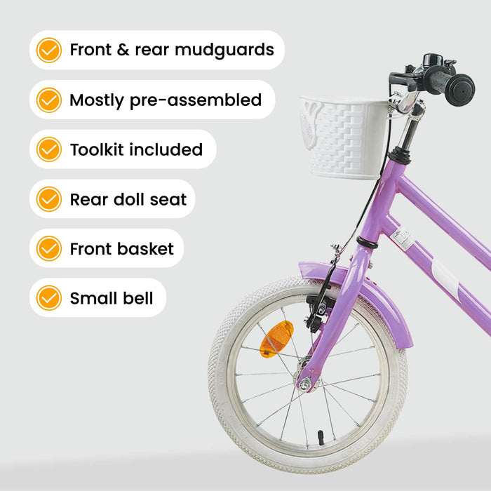 Bicicletă pentru Copii 12 Inci pentru 2-4 ani Violet WALTI