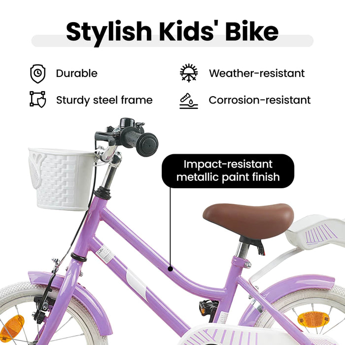 Bicicletă pentru Copii 14 Inci pentru 3-5 ani Violet WALTI