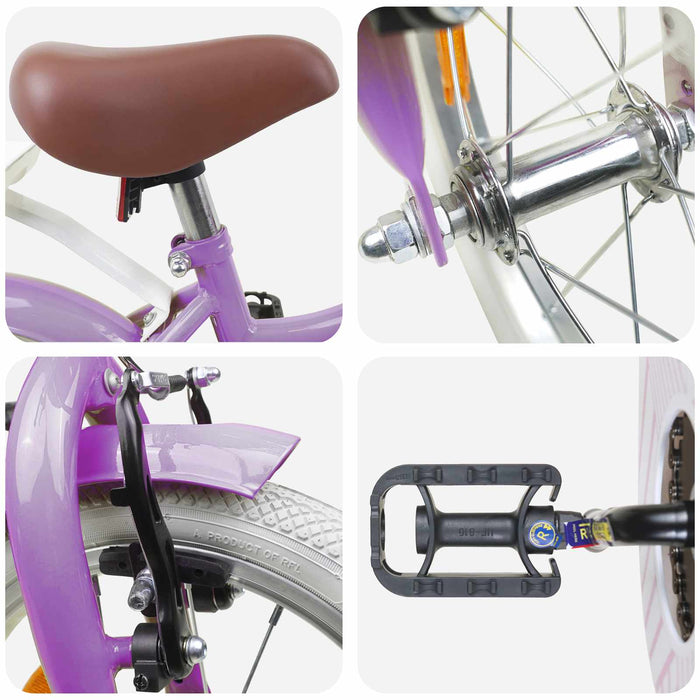 Bicicletă pentru Copii 16 Inci pentru 4-6 ani Violet - WALTI WALTI