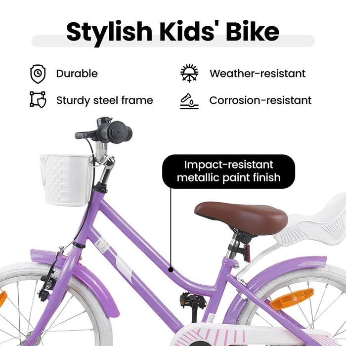 Bicicletă pentru Copii 18 Inci pentru 5-7 ani Violet WALTI
