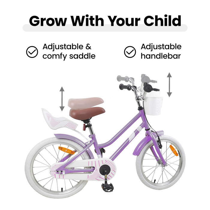 Bicicletă pentru Copii 18 Inci pentru 5-7 ani Violet WALTI